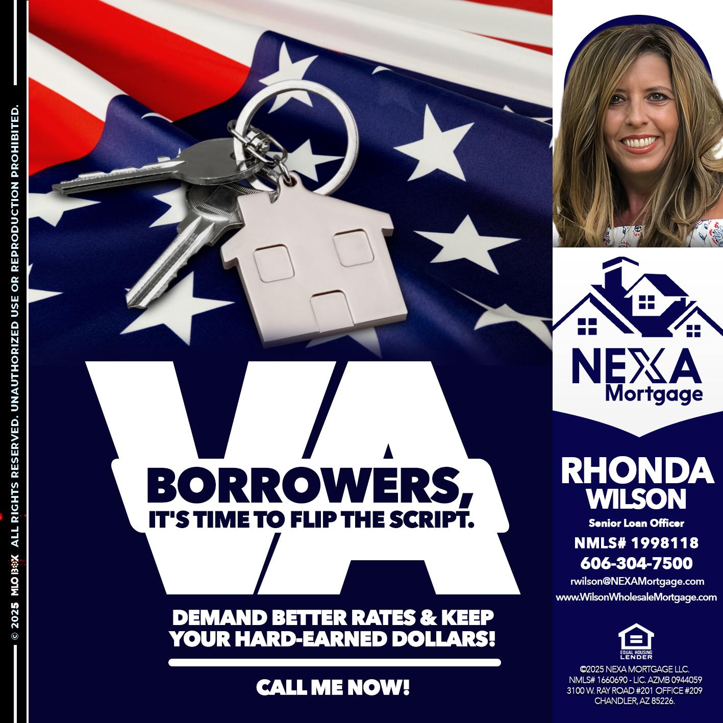 VA BORROWERS - Rhonda Wilson -Senior Loan Officer