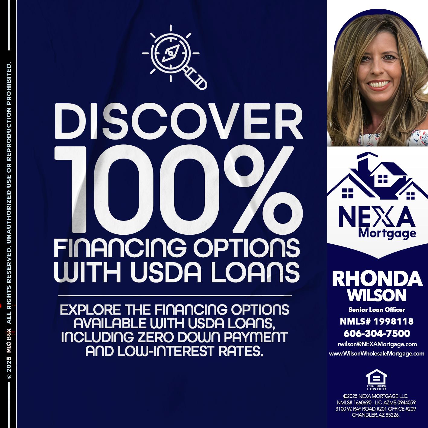 DISCOVER 100% - Rhonda Wilson -Senior Loan Officer