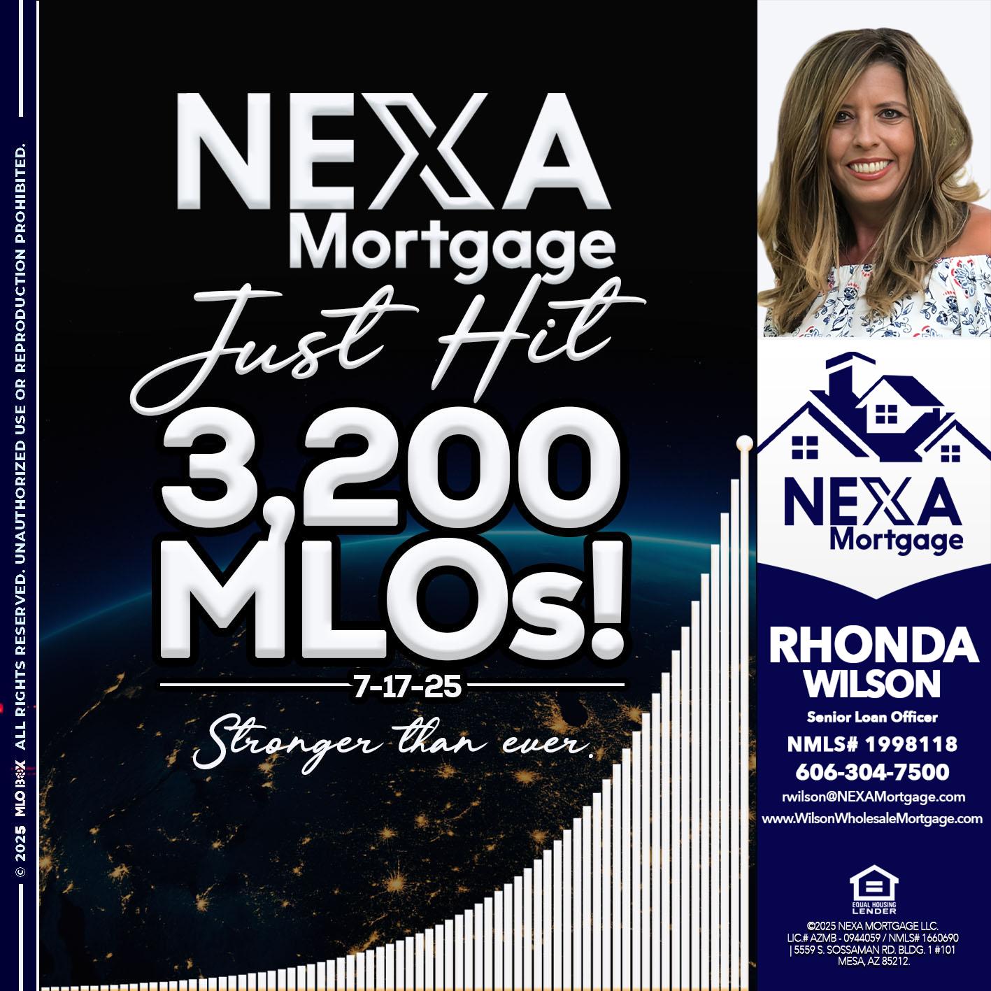 3200 MLOs - Rhonda Wilson -Senior Loan Officer