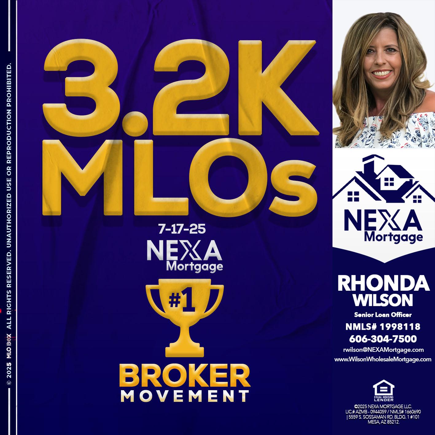 3.2K MLOs - Rhonda Wilson -Senior Loan Officer