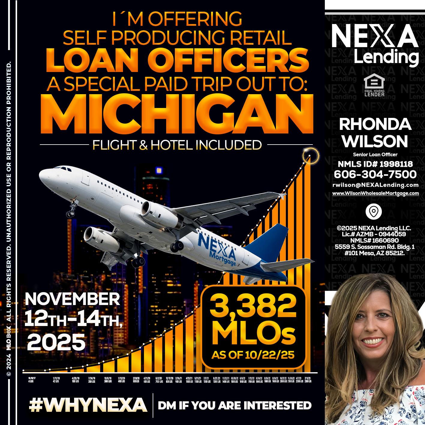 michigan trip - Rhonda Wilson -Senior Loan Officer