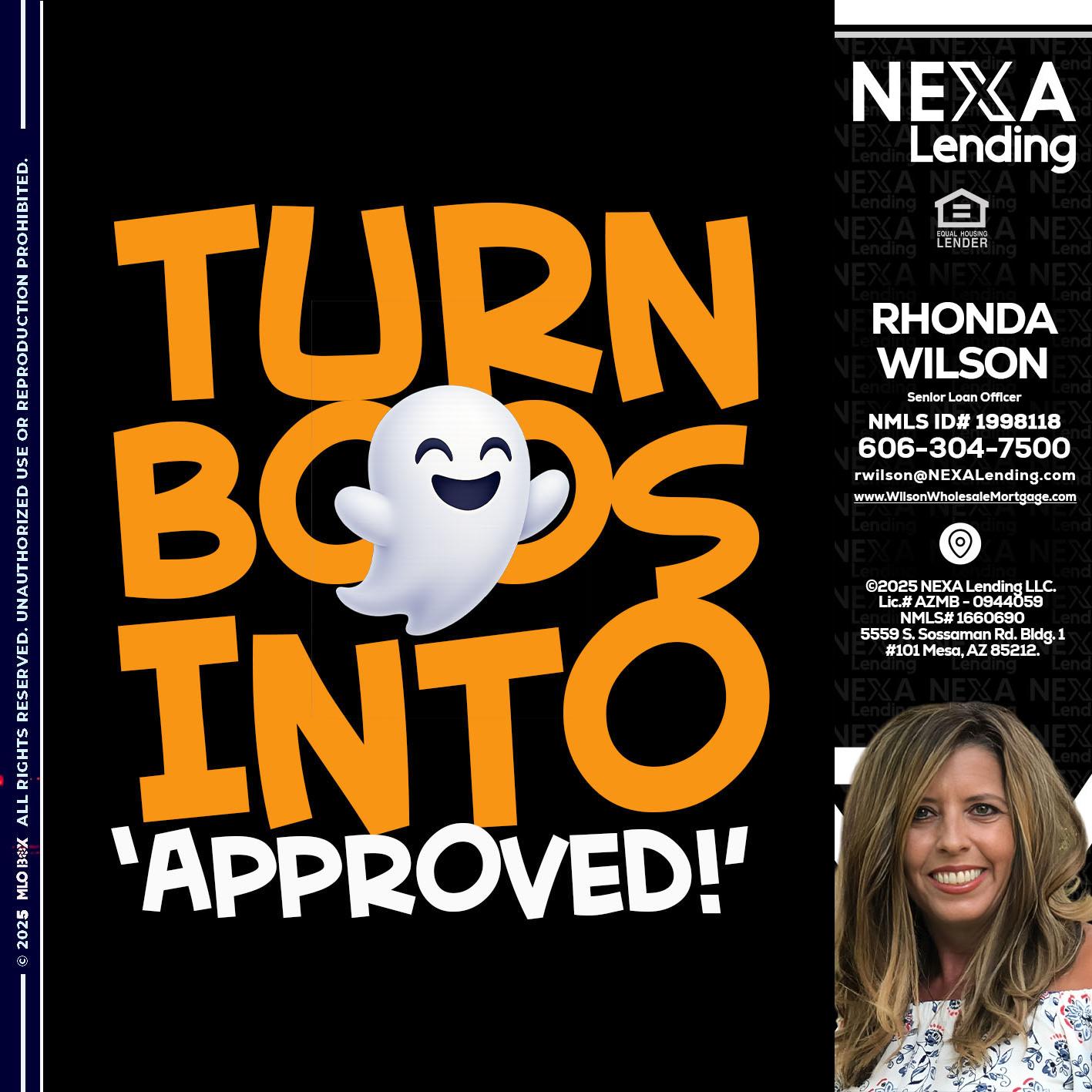 turn boos into - Rhonda Wilson -Senior Loan Officer