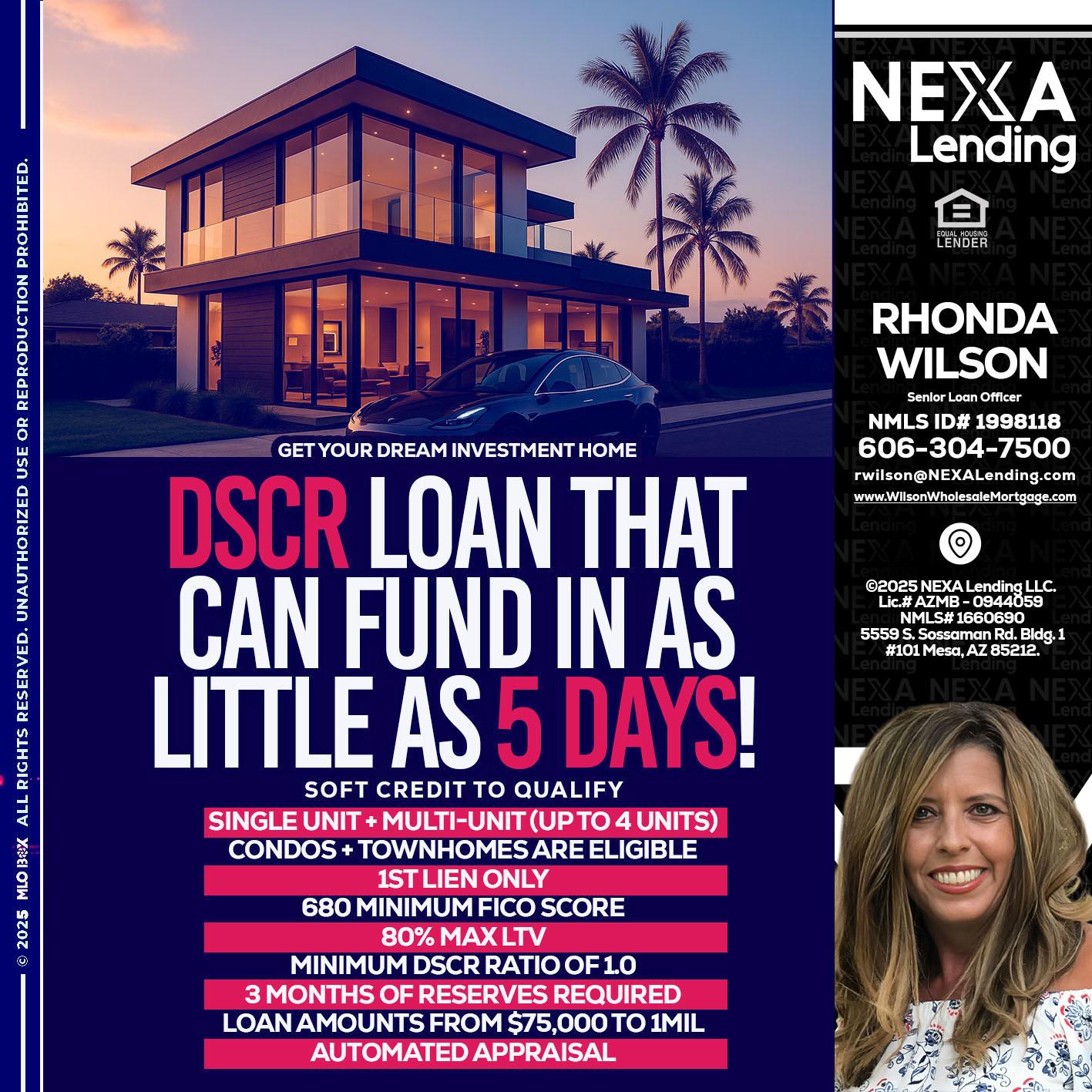 DSCR - Rhonda Wilson -Senior Loan Officer