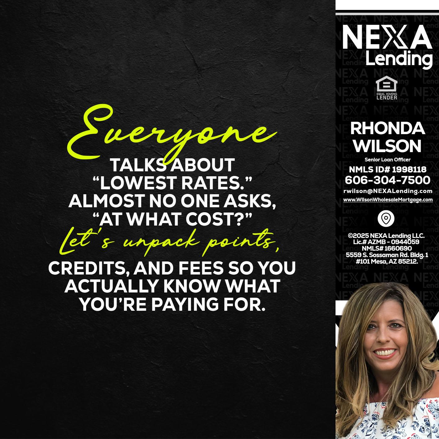 EVERYONE - Rhonda Wilson -Senior Loan Officer