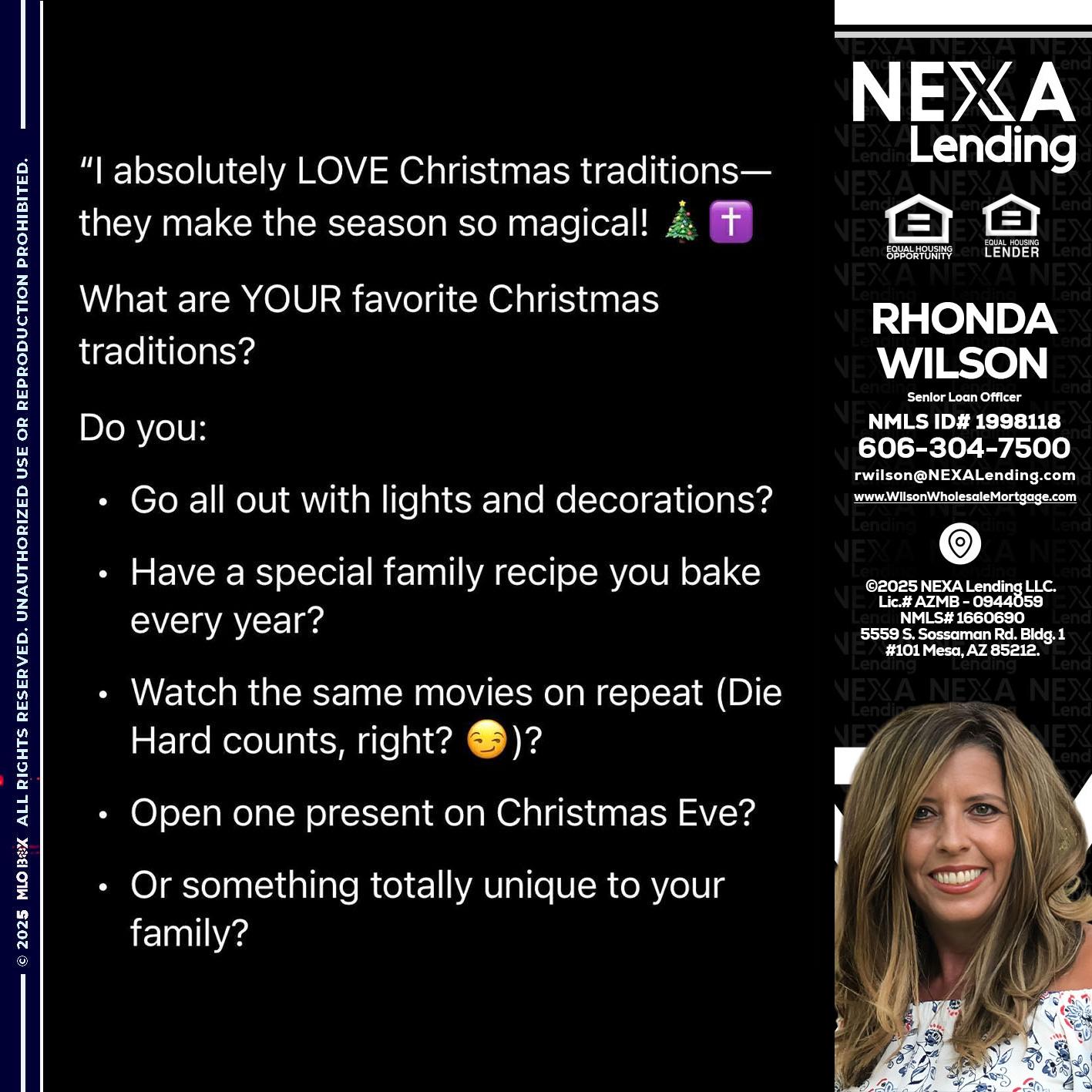 I love christmas - Rhonda Wilson -Senior Loan Officer