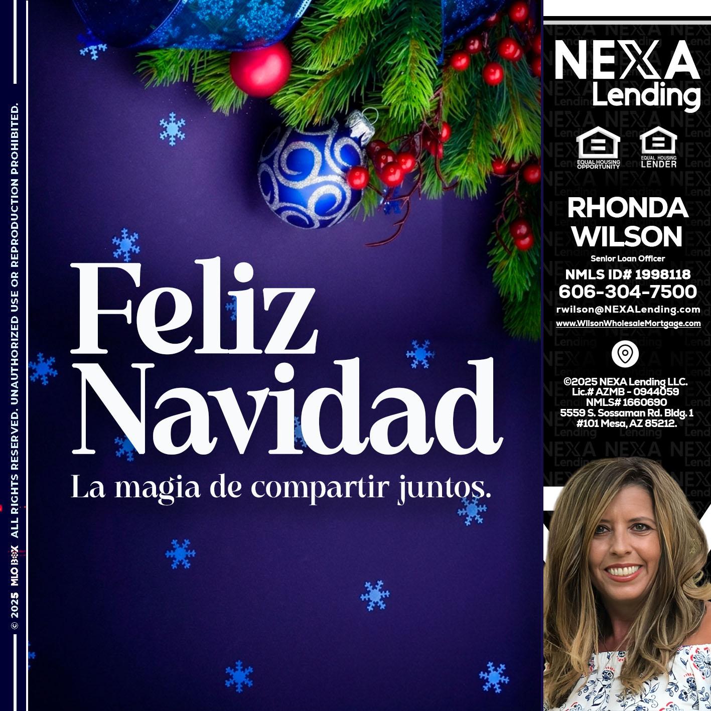 FELIZ NAVIDAD - Rhonda Wilson -Senior Loan Officer