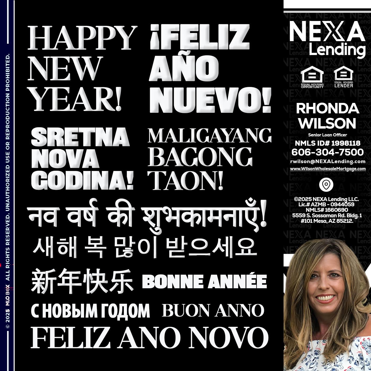 HAPPY NEW YEAR - Rhonda Wilson -Senior Loan Officer