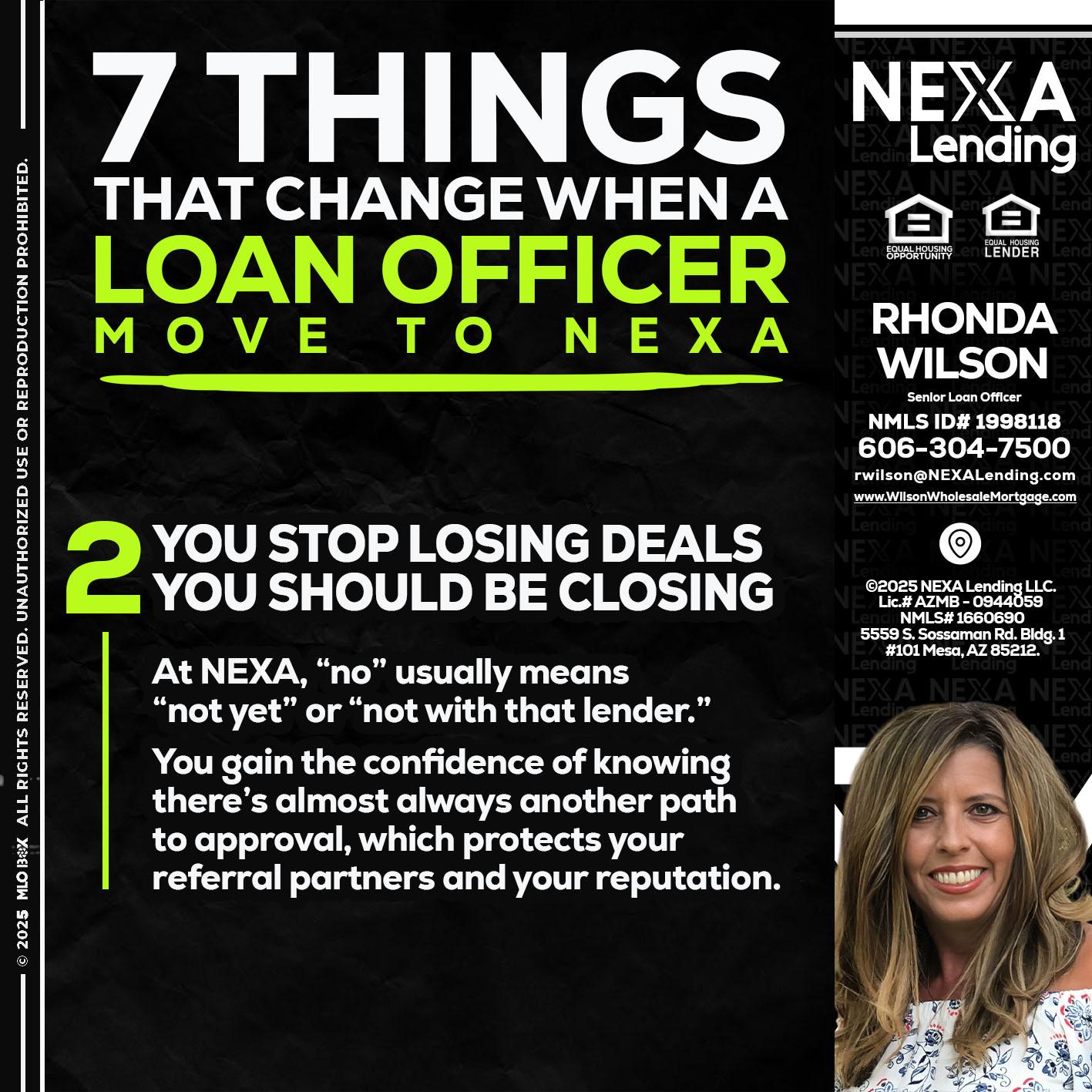 7 THINGS (2) - Rhonda Wilson -Senior Loan Officer