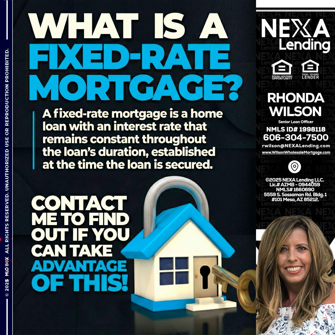 WHAT IS  A FIXED - Rhonda Wilson -Senior Loan Officer