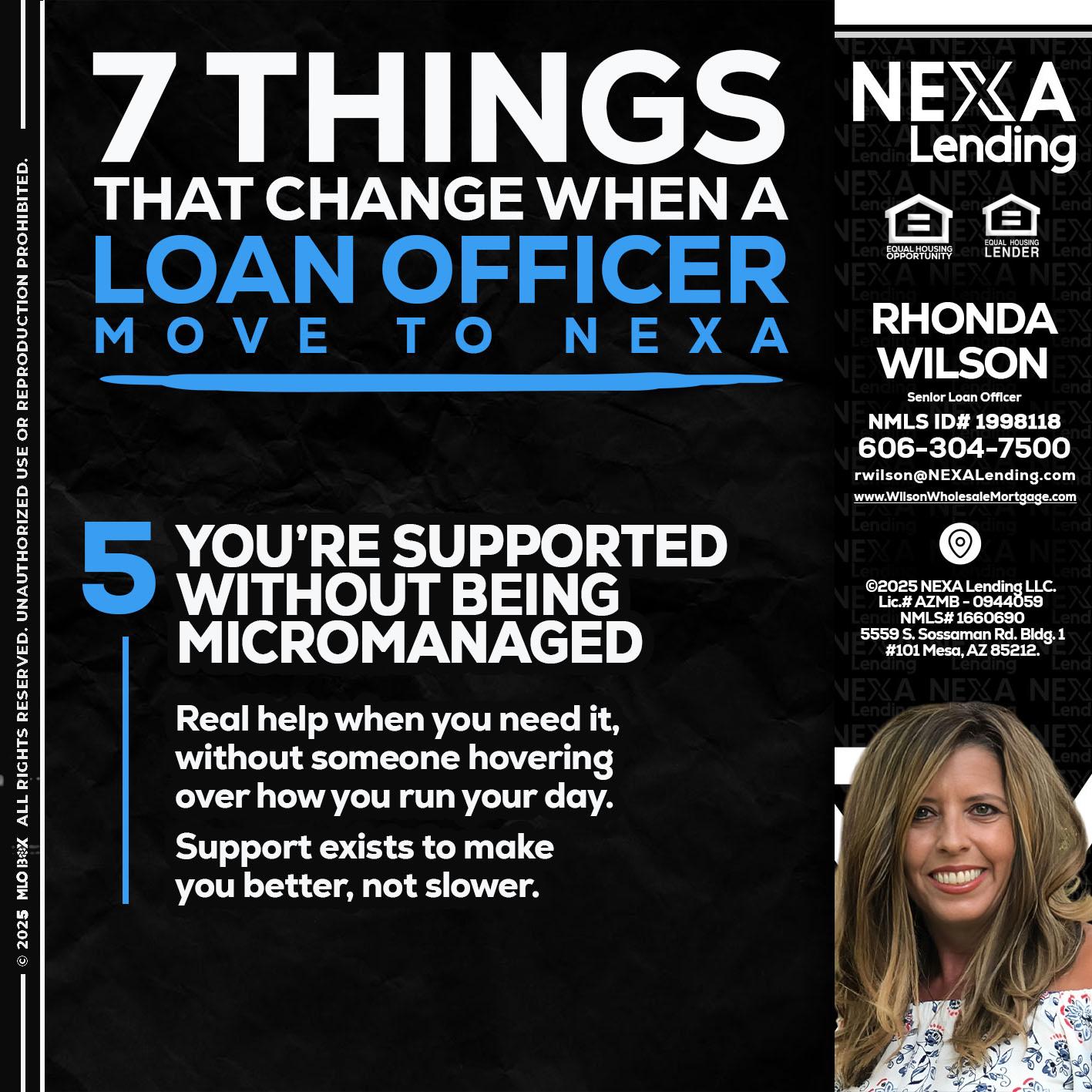 7 THINGS (5) - Rhonda Wilson -Senior Loan Officer