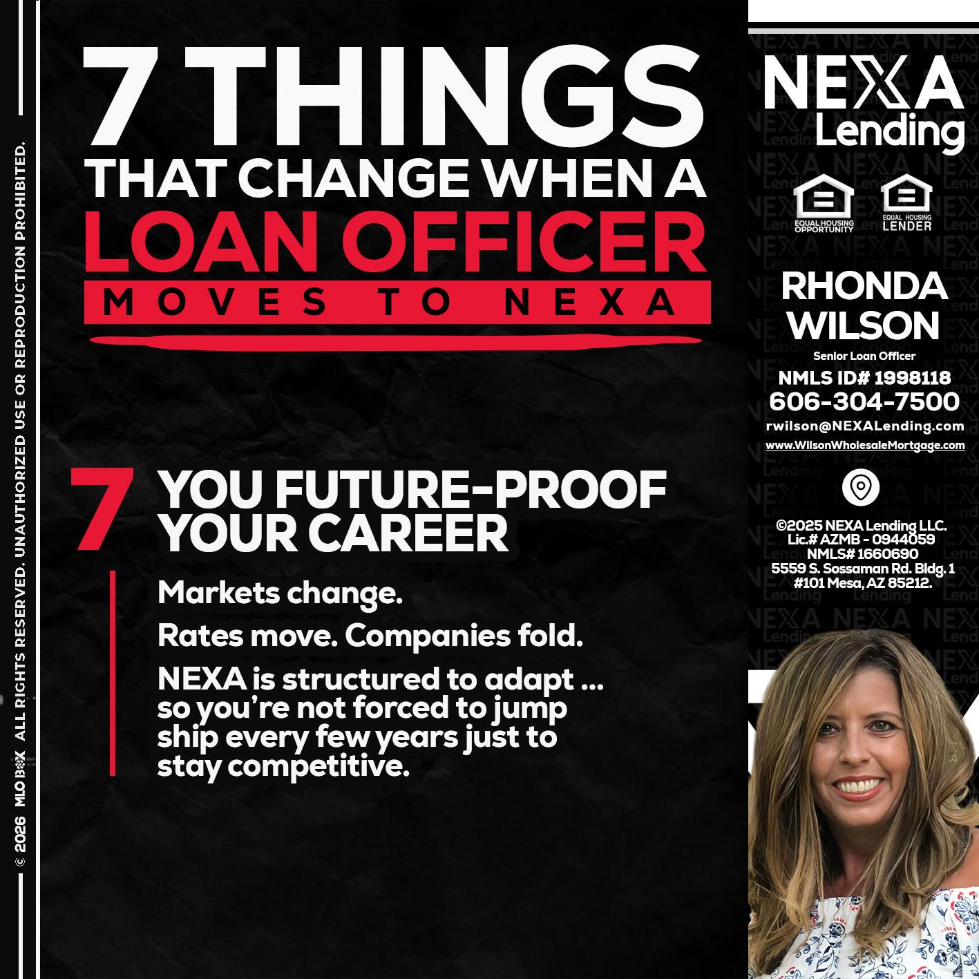 7 THINGS (7) - Rhonda Wilson -Senior Loan Officer