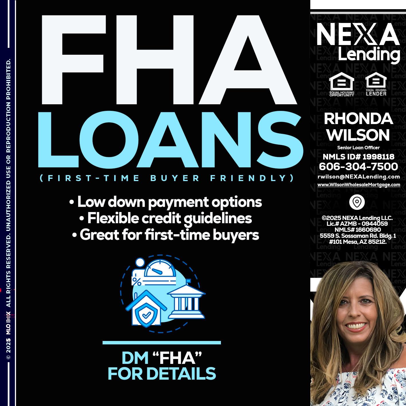 FHA LOANS - Rhonda Wilson -Senior Loan Officer
