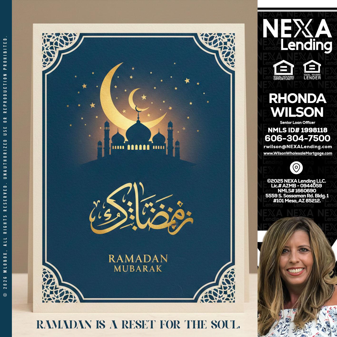 HAPPY RAMADAN - Rhonda Wilson -Senior Loan Officer