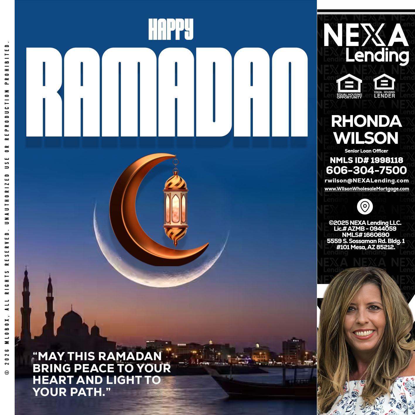 RAMADAN - Rhonda Wilson -Senior Loan Officer