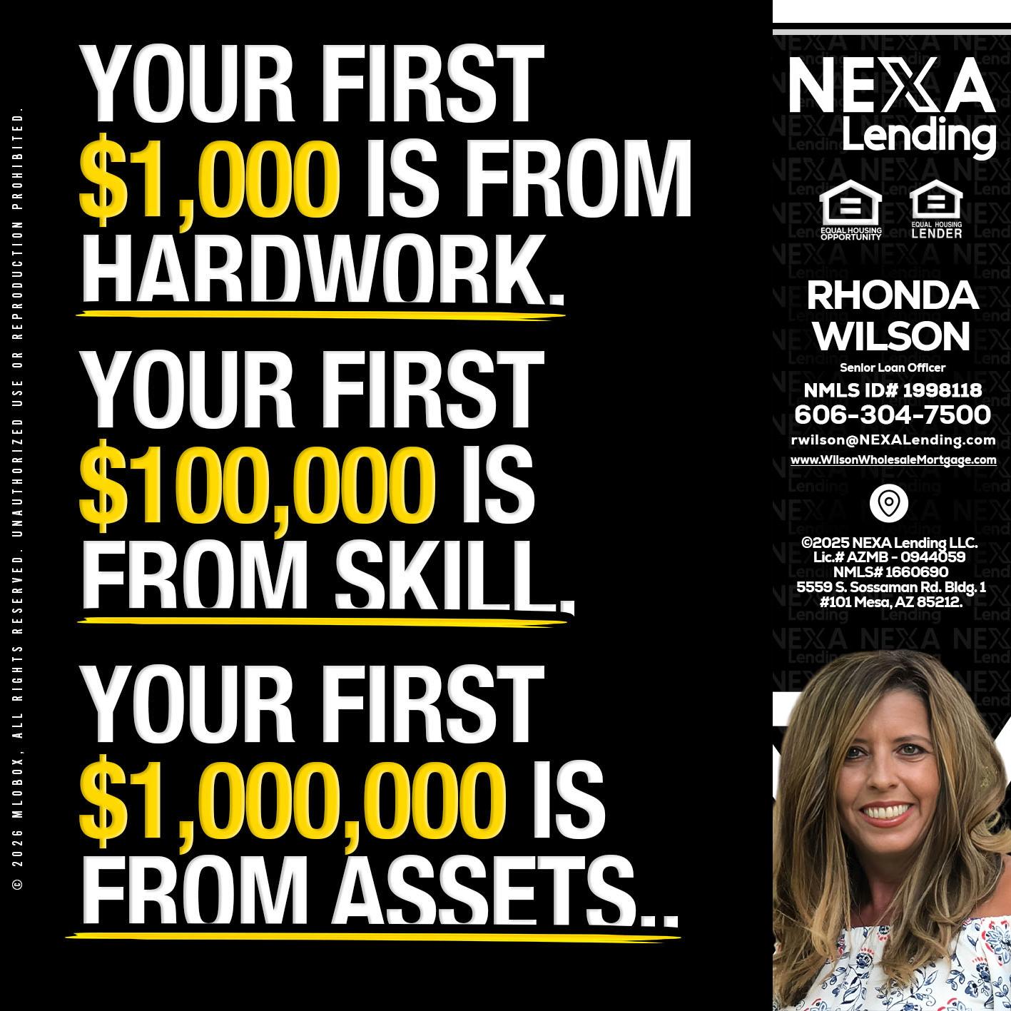 YOUR FIRST $1000 - Rhonda Wilson -Senior Loan Officer