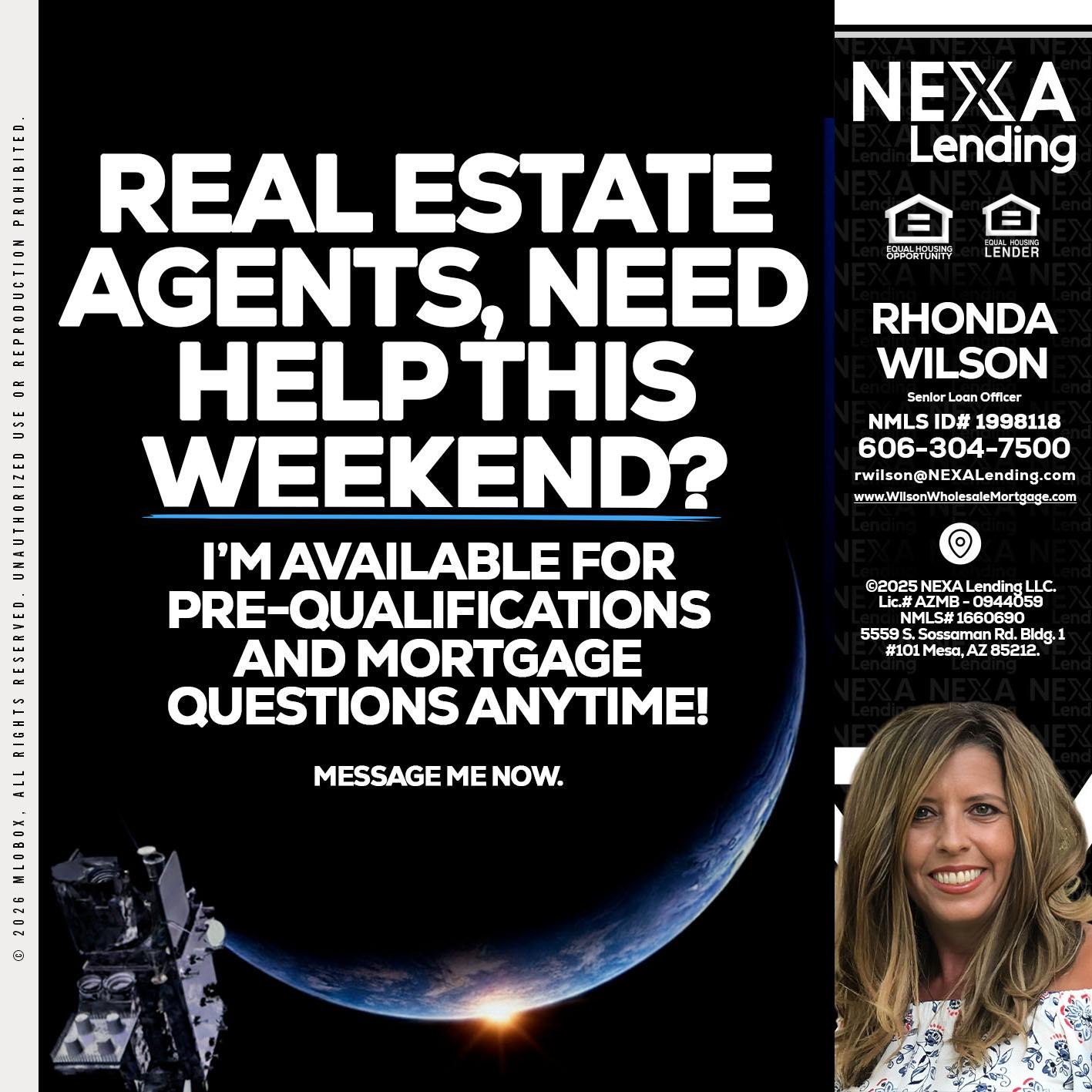 REAL ESTATE AGENTS - Rhonda Wilson -Senior Loan Officer