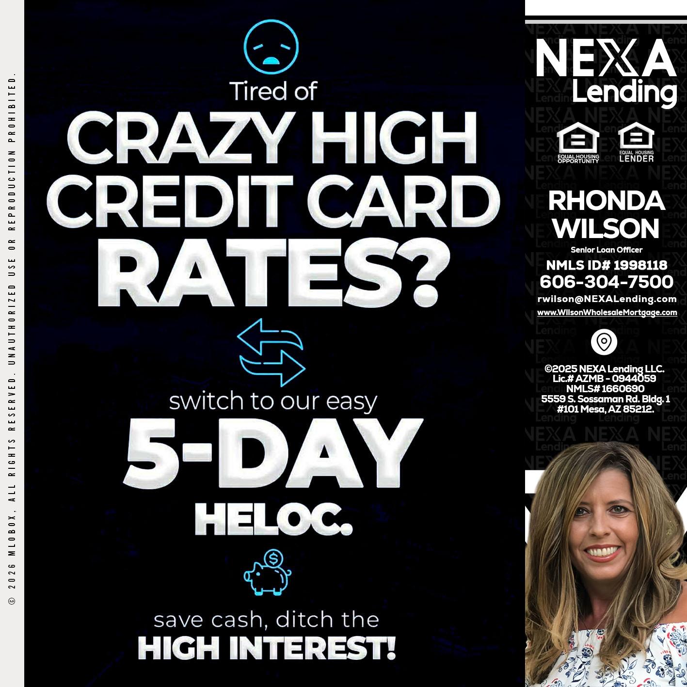 CRAZY HIGH - Rhonda Wilson -Senior Loan Officer
