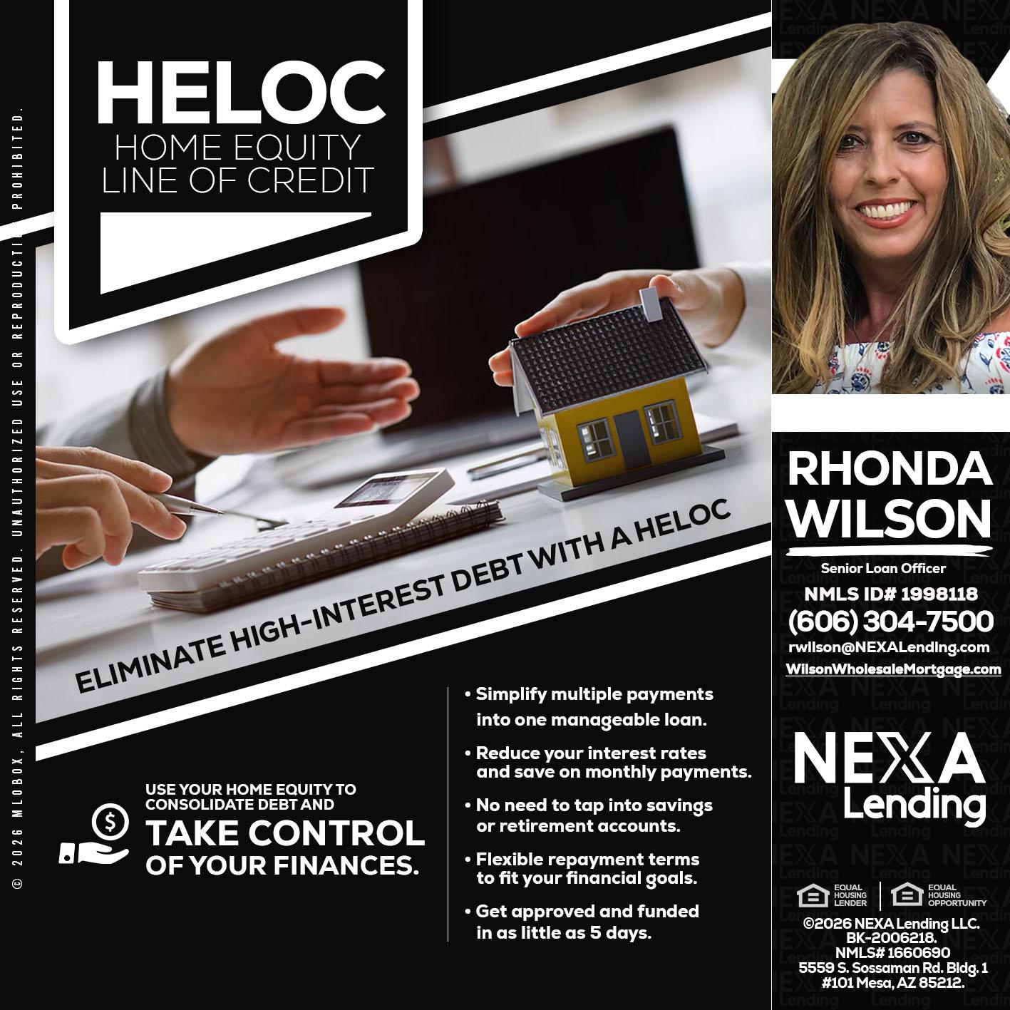 HELOC - Rhonda Wilson -Senior Loan Officer