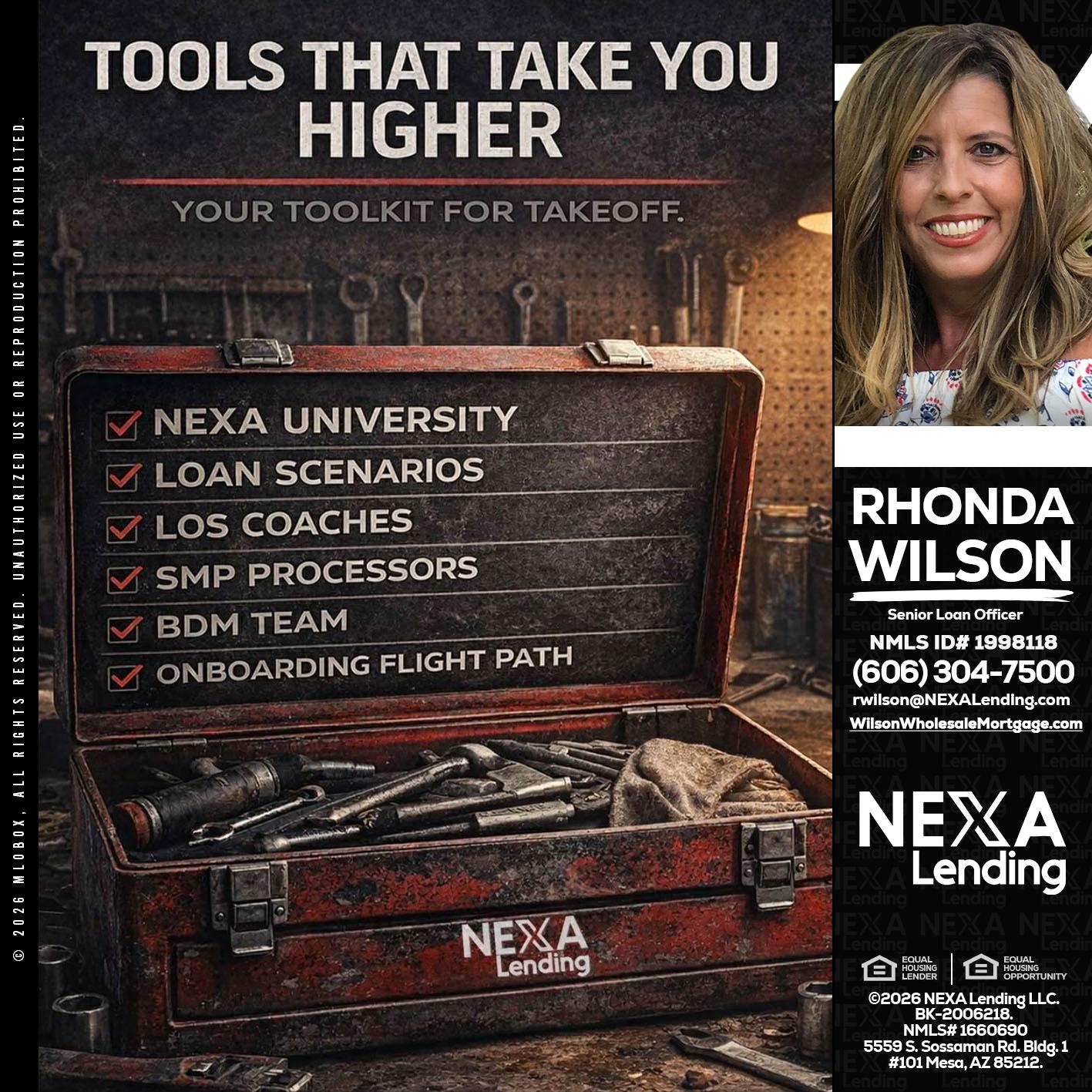 TOOLS THAT - Rhonda Wilson -Senior Loan Officer