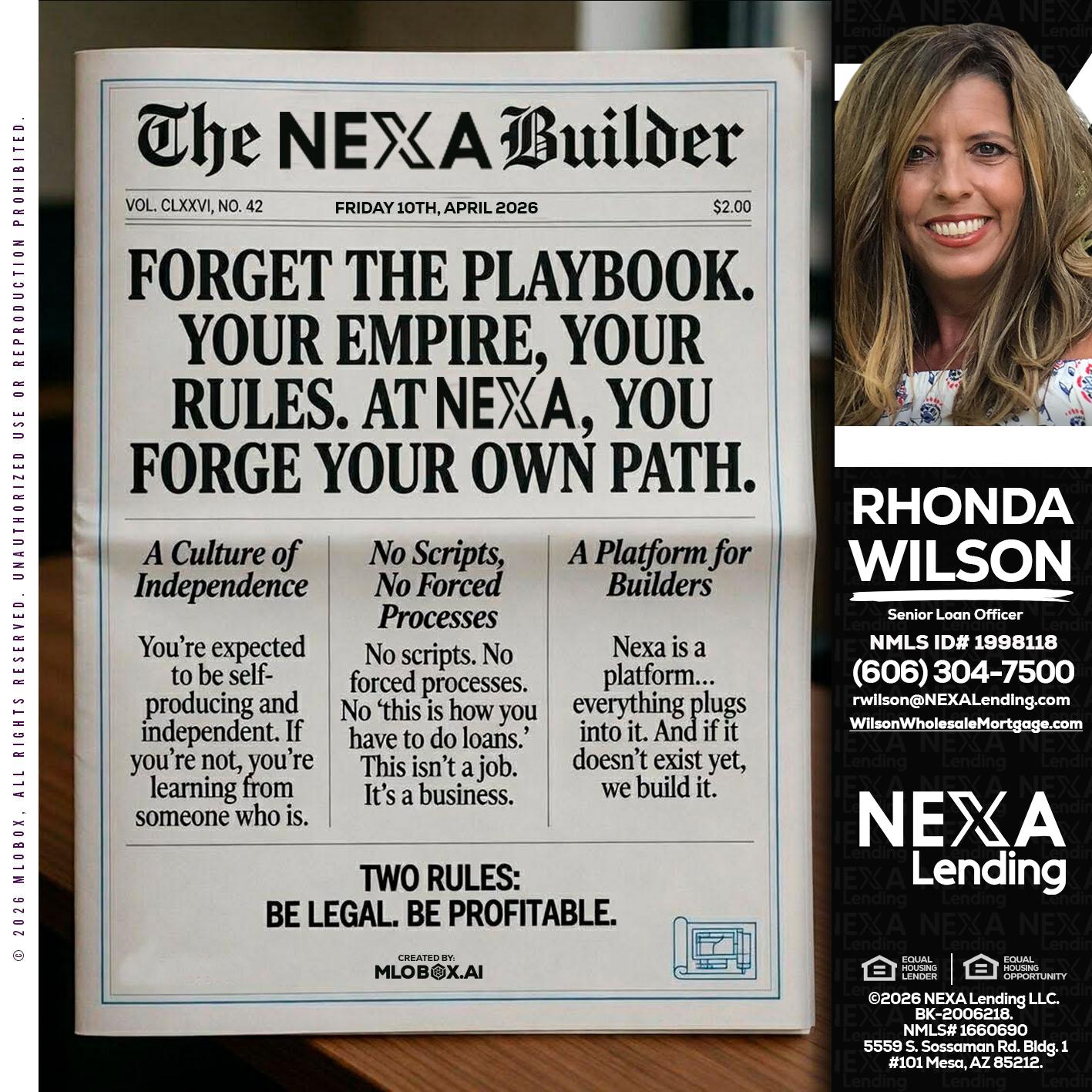 THE NEXA BUILDER - Rhonda Wilson -Senior Loan Officer