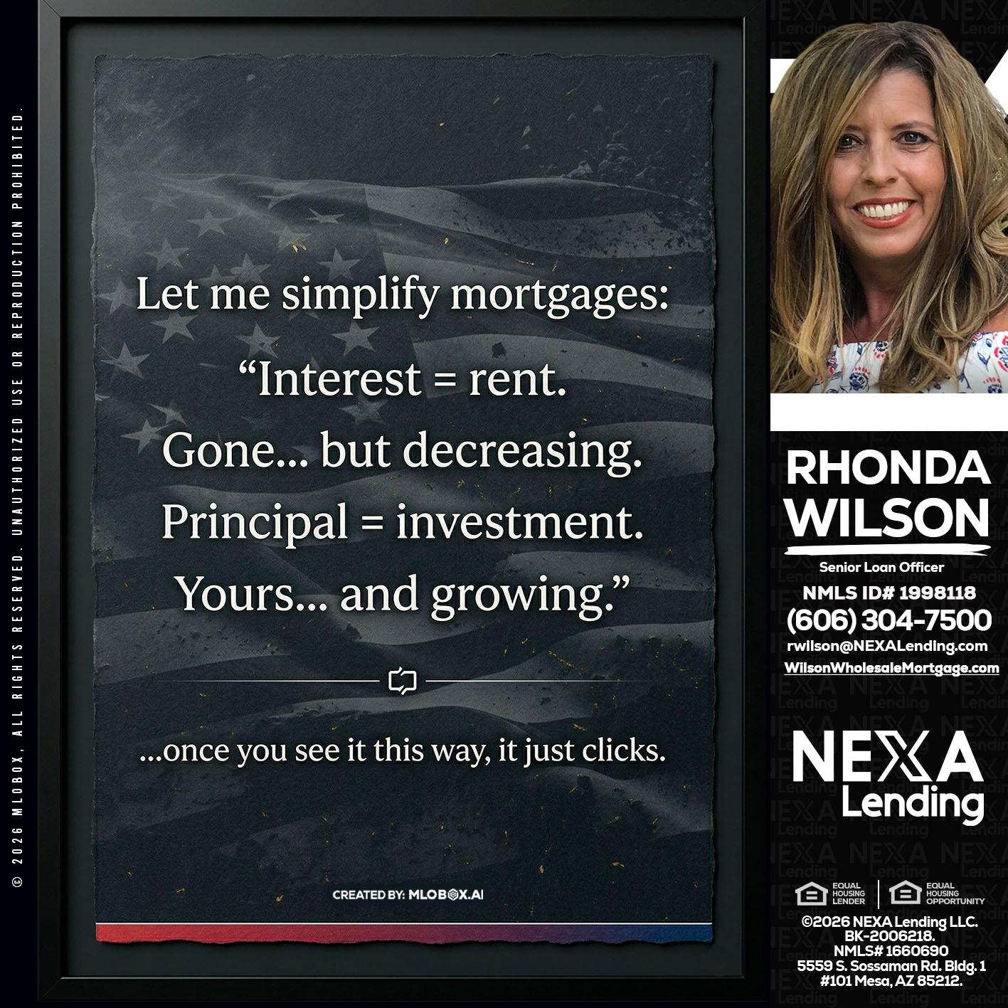 LET ME SIMPLIFY - Rhonda Wilson -Senior Loan Officer