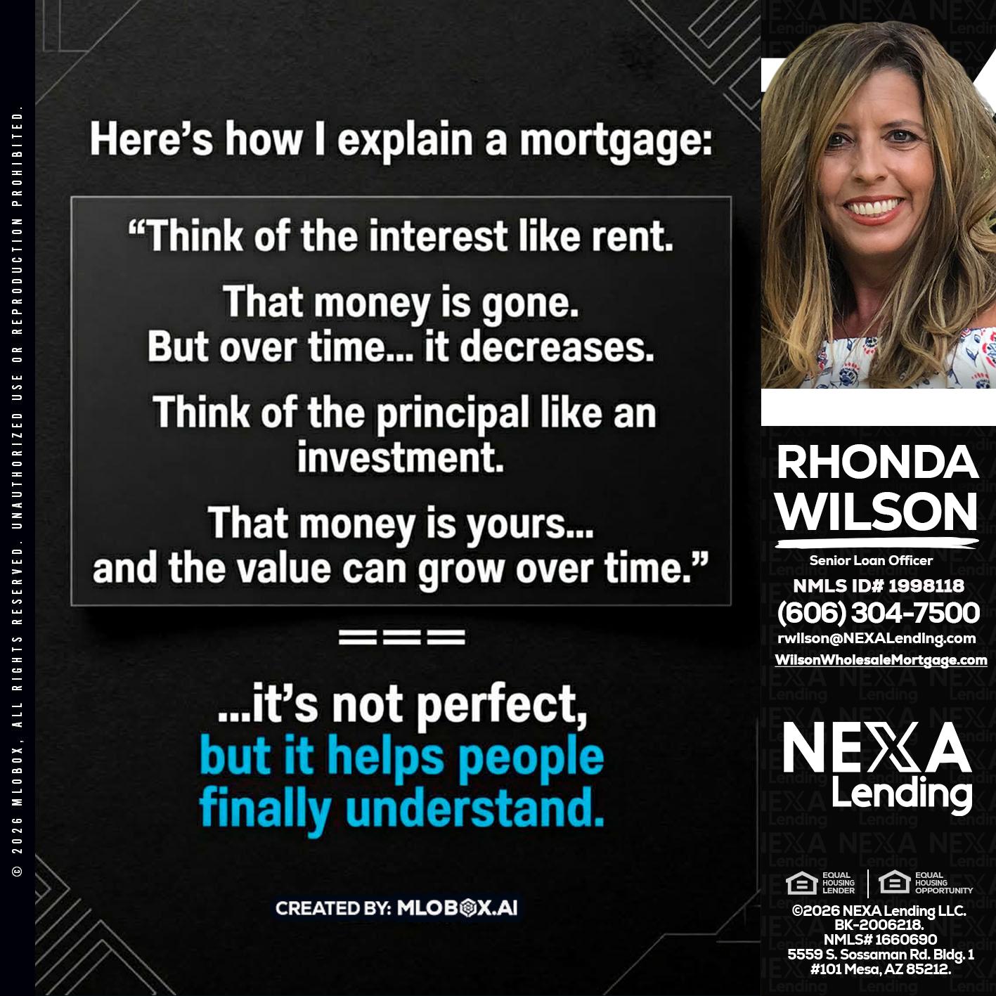 HERES NOW - Rhonda Wilson -Senior Loan Officer