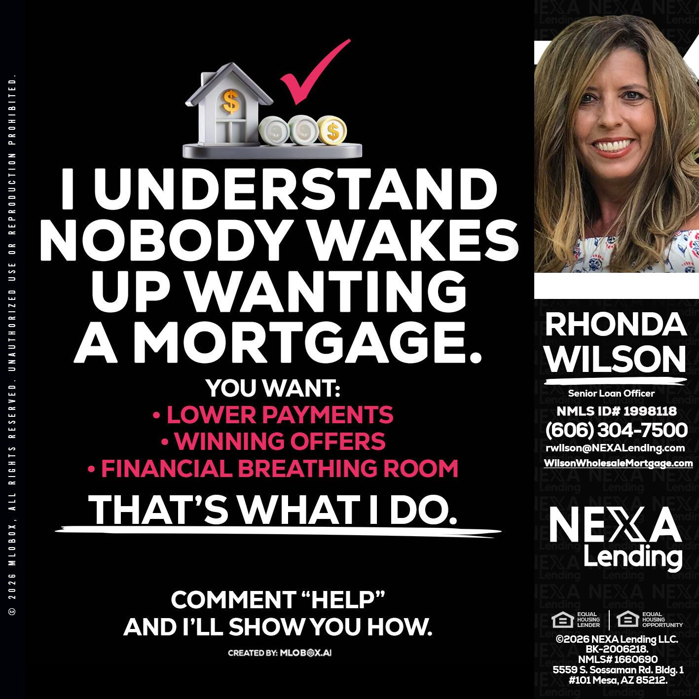 I UNDERSTAND - Rhonda Wilson -Senior Loan Officer