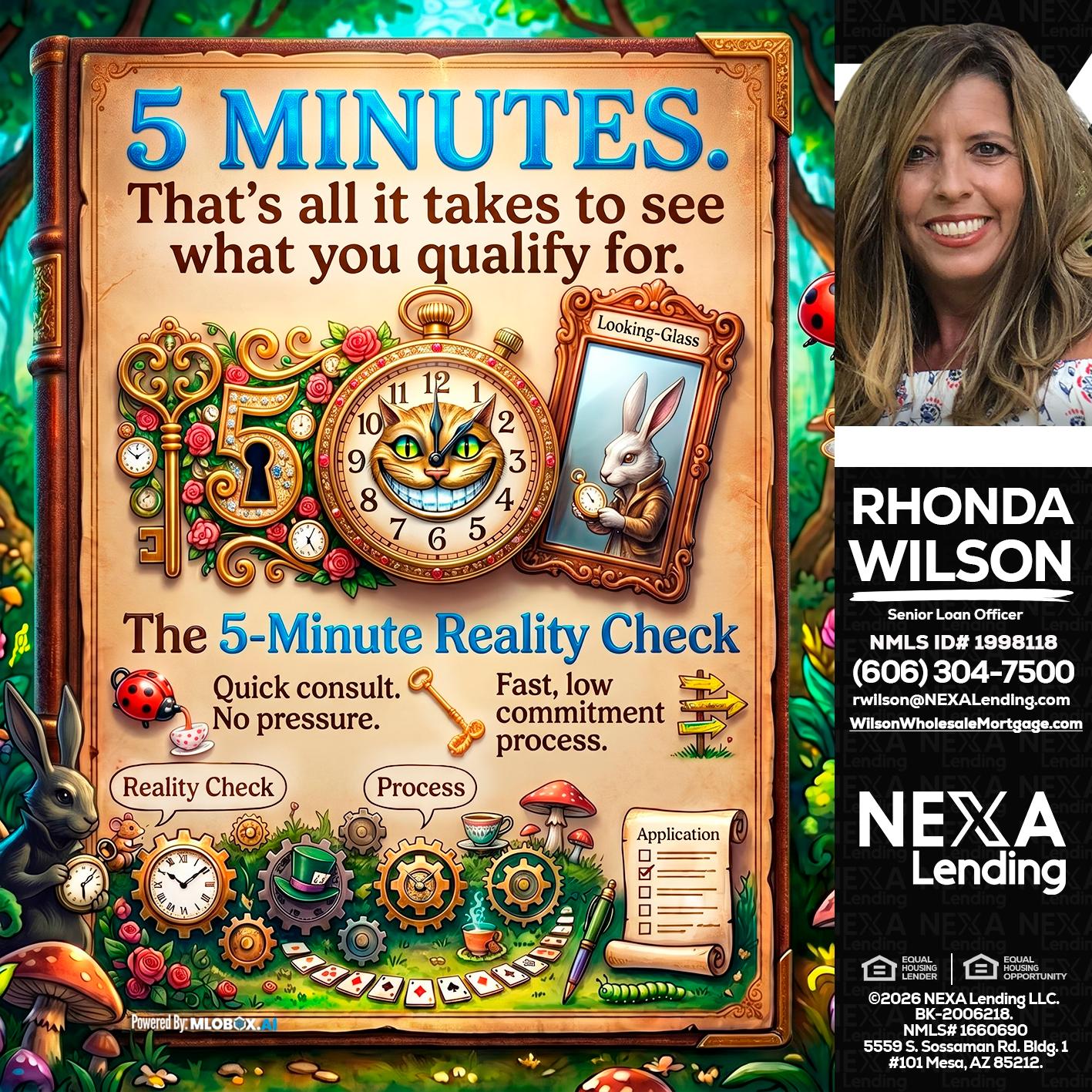 Reality Check! - Rhonda Wilson -Senior Loan Officer
