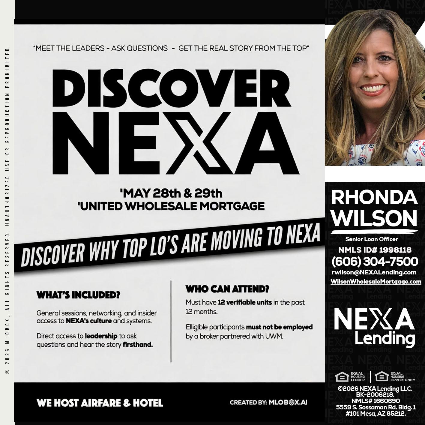 DISCOVER NEXA - Rhonda Wilson -Senior Loan Officer
