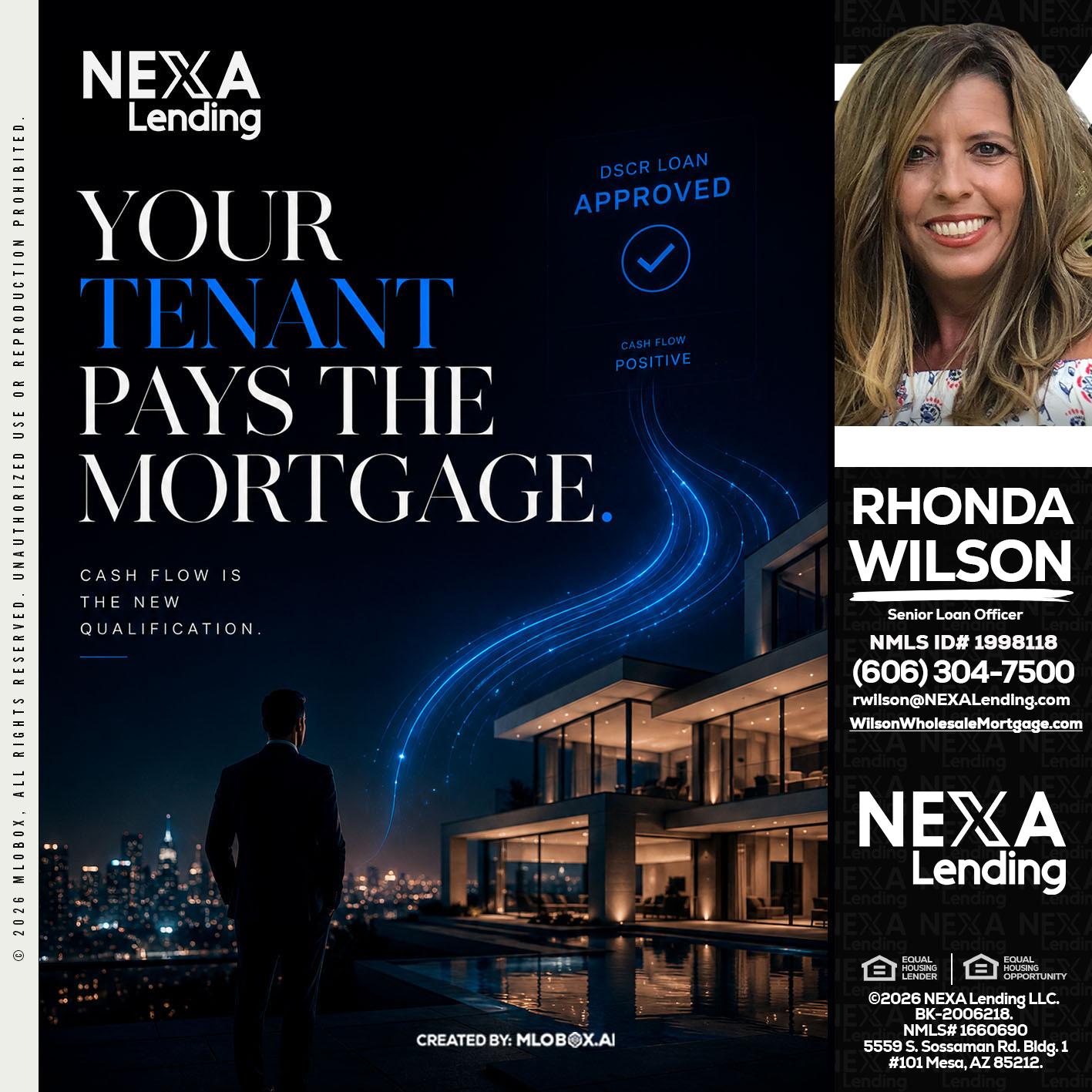 DSCR LOANS - Rhonda Wilson -Senior Loan Officer