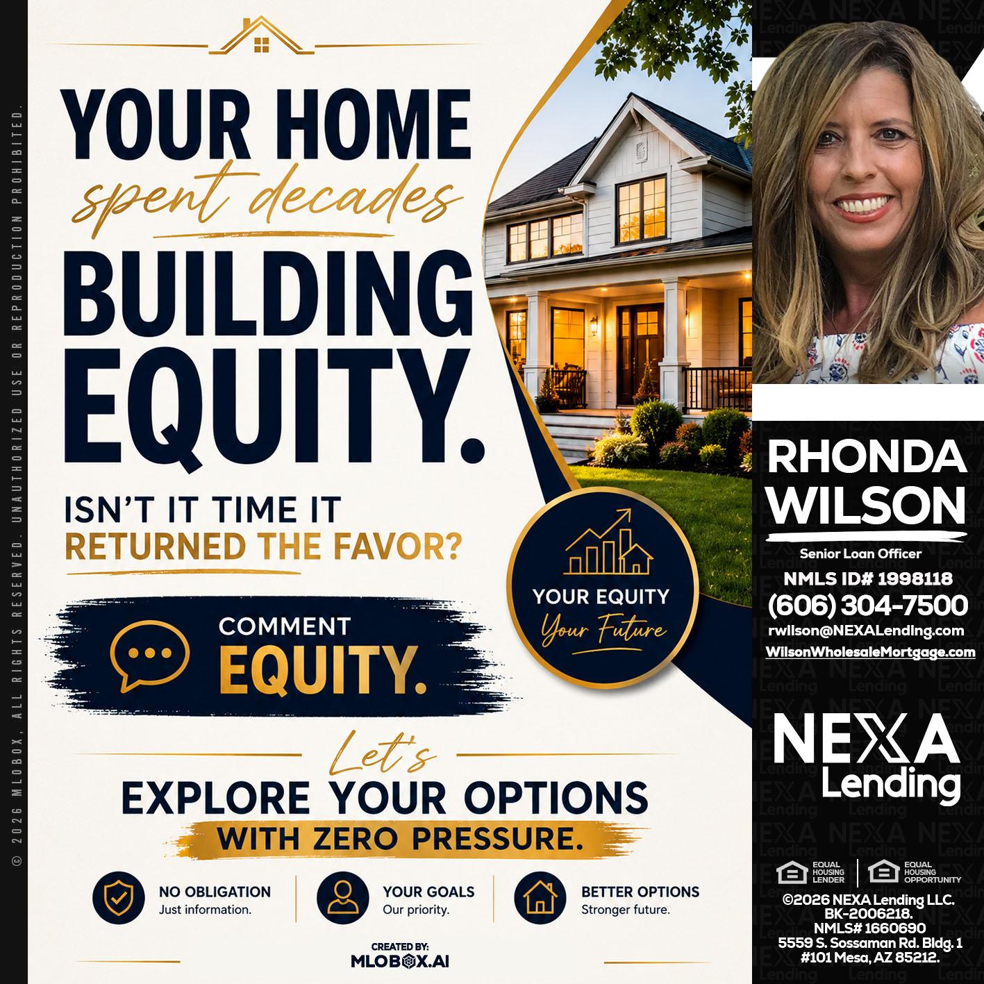 building equity - Rhonda Wilson -Senior Loan Officer