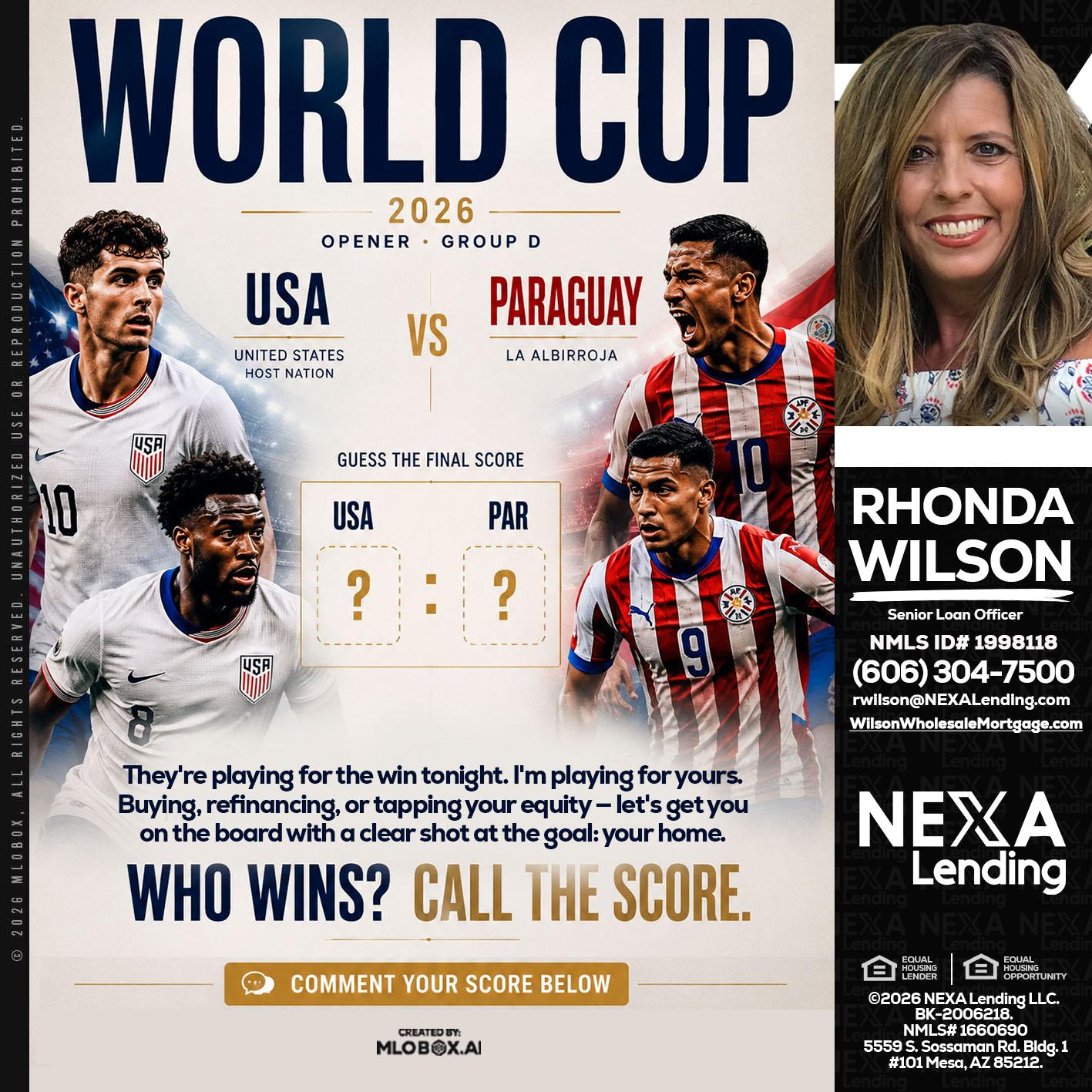 WORLD CUP 2026 - Rhonda Wilson -Senior Loan Officer