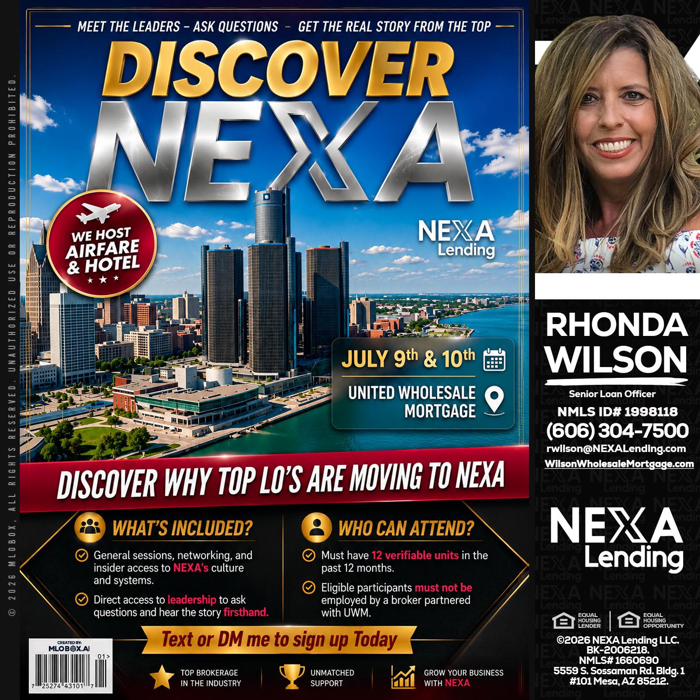 DISCOVER NEXA - Rhonda Wilson -Senior Loan Officer
