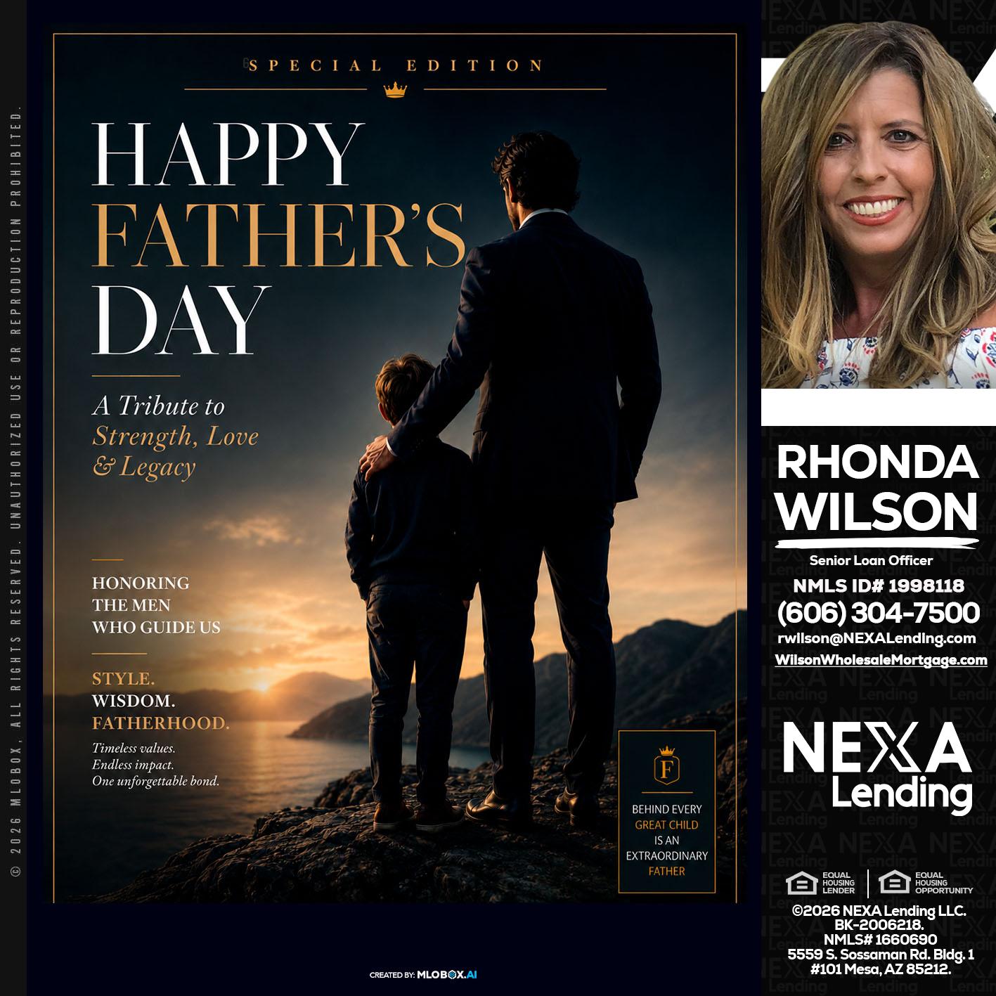 HAPPY FATHERS DAY - Rhonda Wilson -Senior Loan Officer