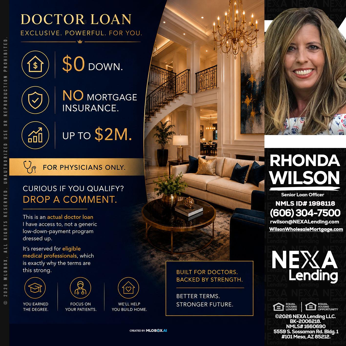 DOCTOR LOANS - Rhonda Wilson -Senior Loan Officer