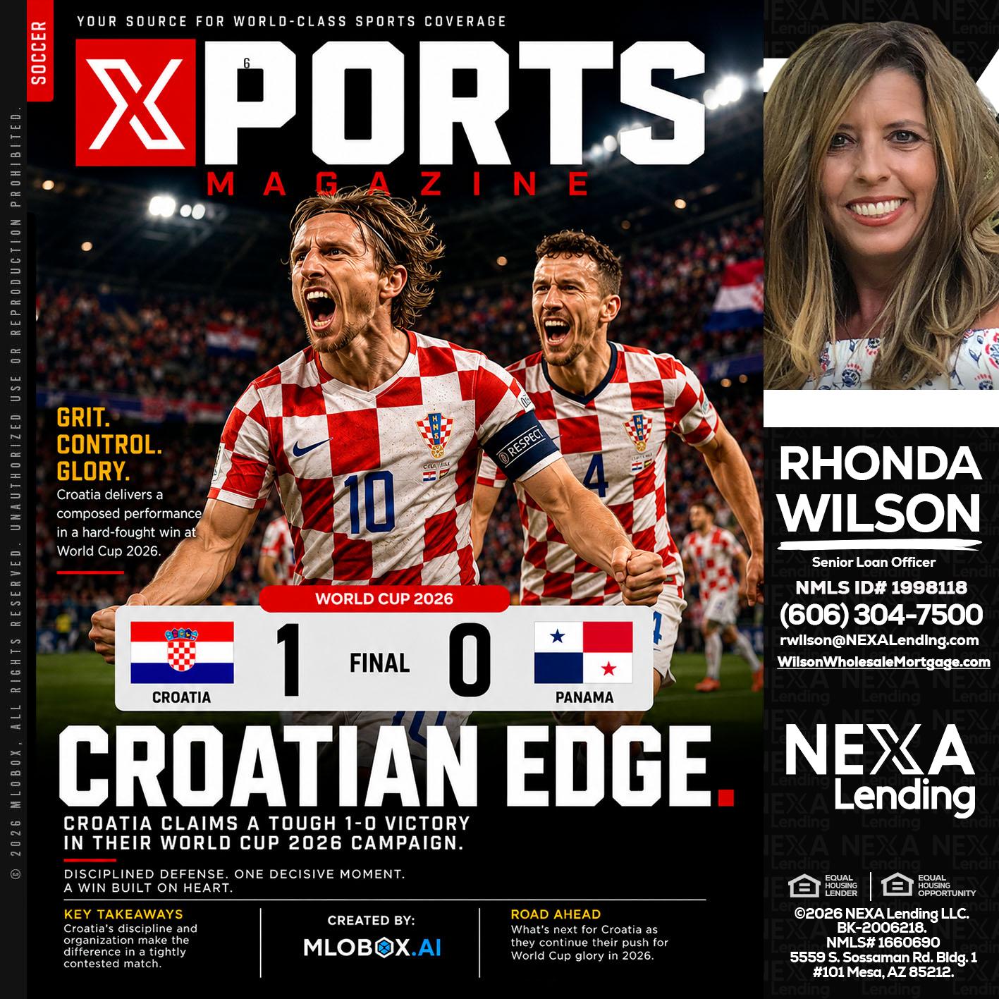 CROATIA 1-0 PANAMA - Rhonda Wilson -Senior Loan Officer