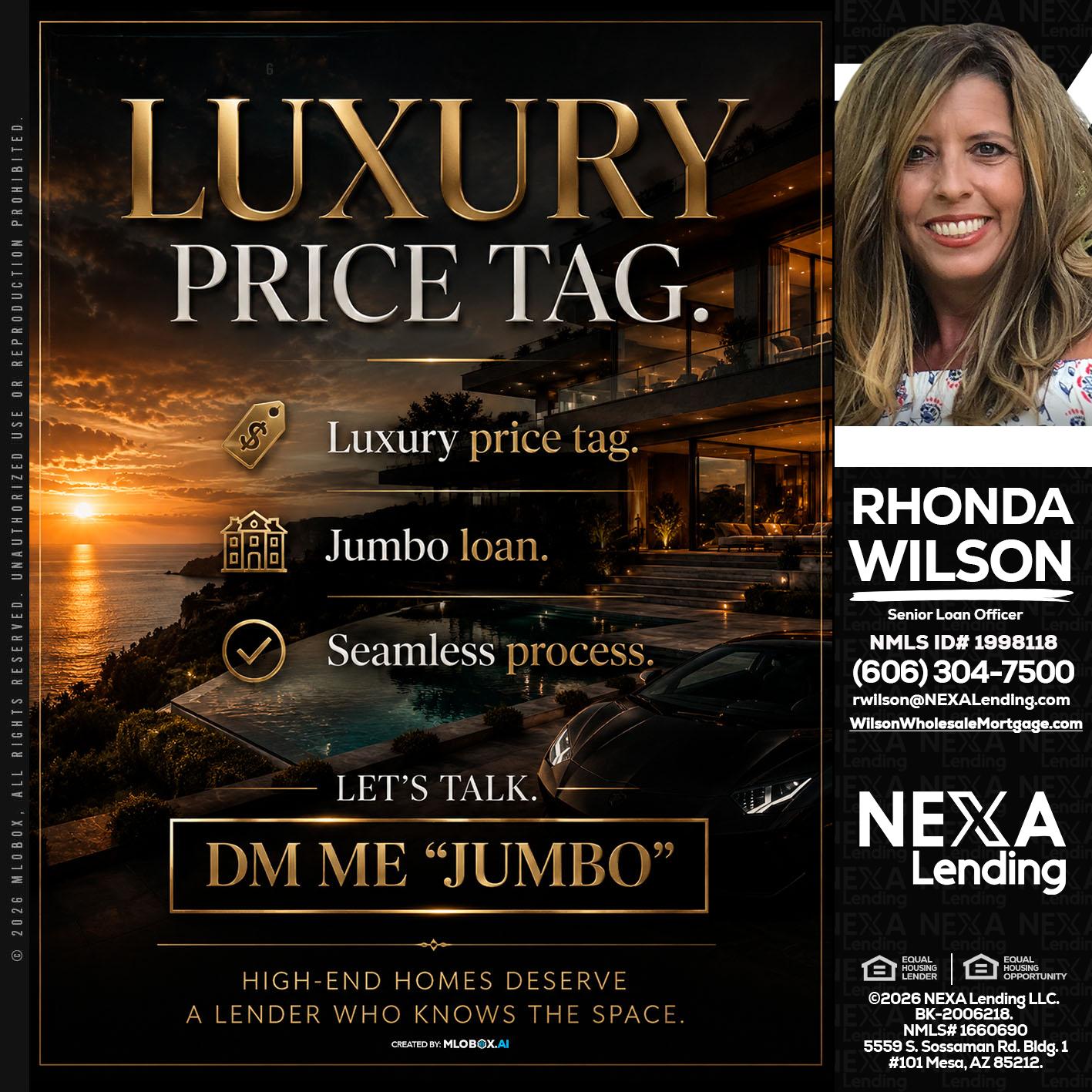 LUXURY PRICE - Rhonda Wilson -Senior Loan Officer