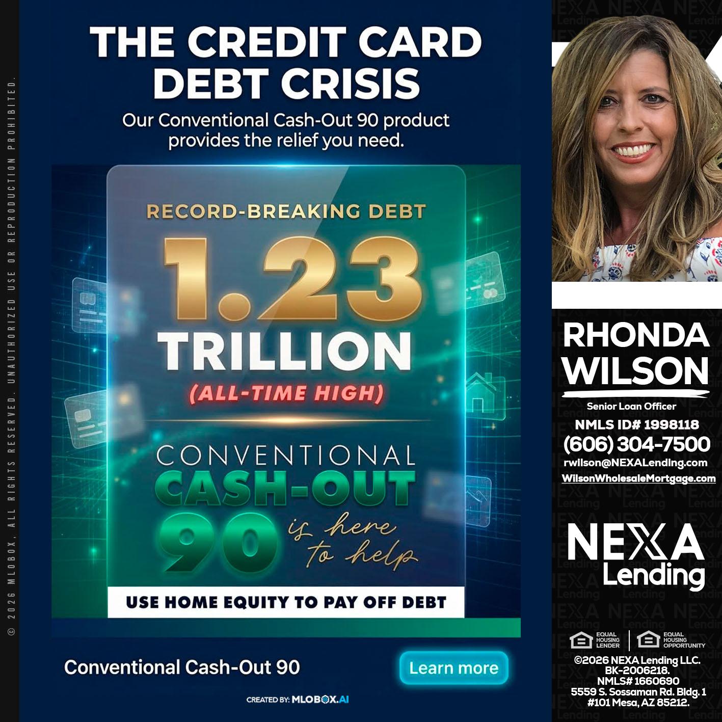 THE CREDIT CARD - Rhonda Wilson -Senior Loan Officer