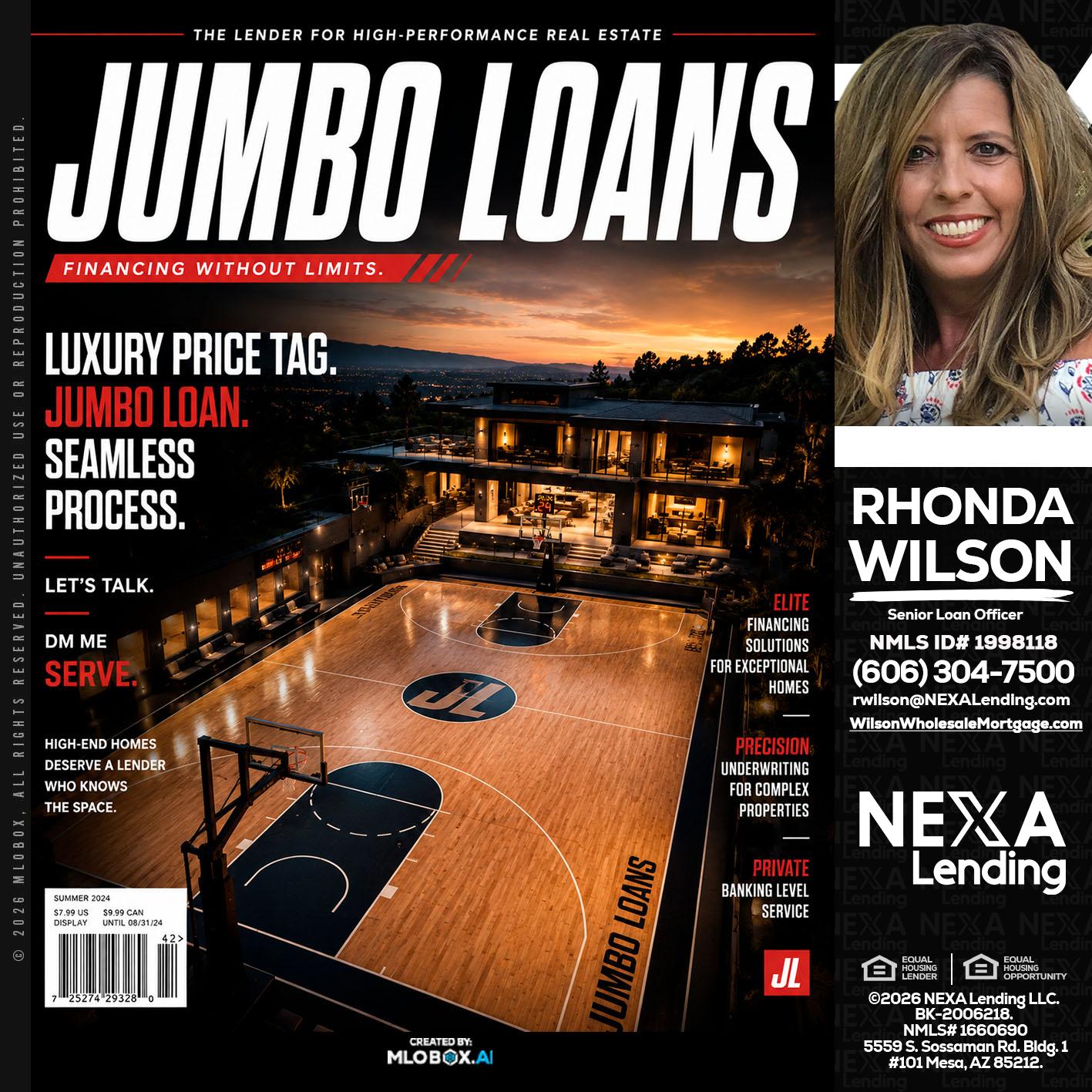 JUMBO LOANS - Rhonda Wilson -Senior Loan Officer