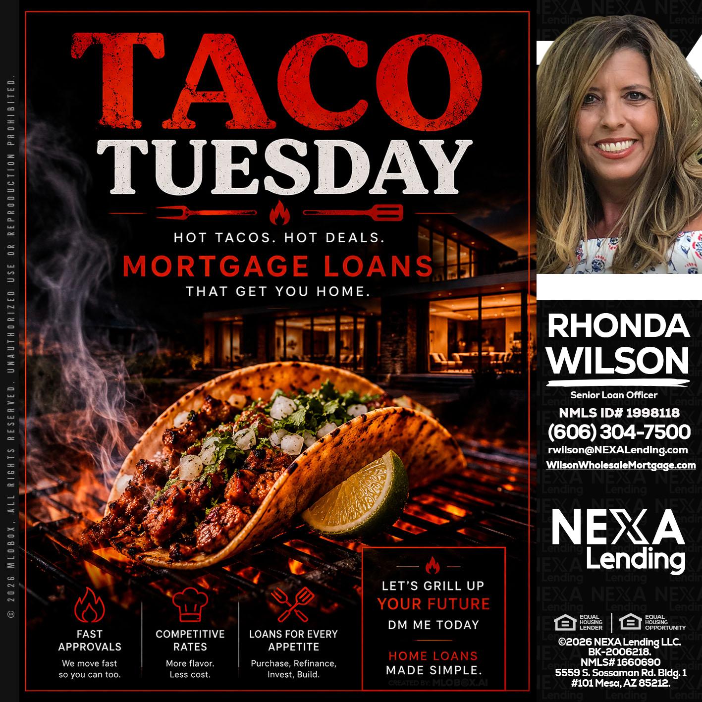 TACO TUESDAY - Rhonda Wilson -Senior Loan Officer