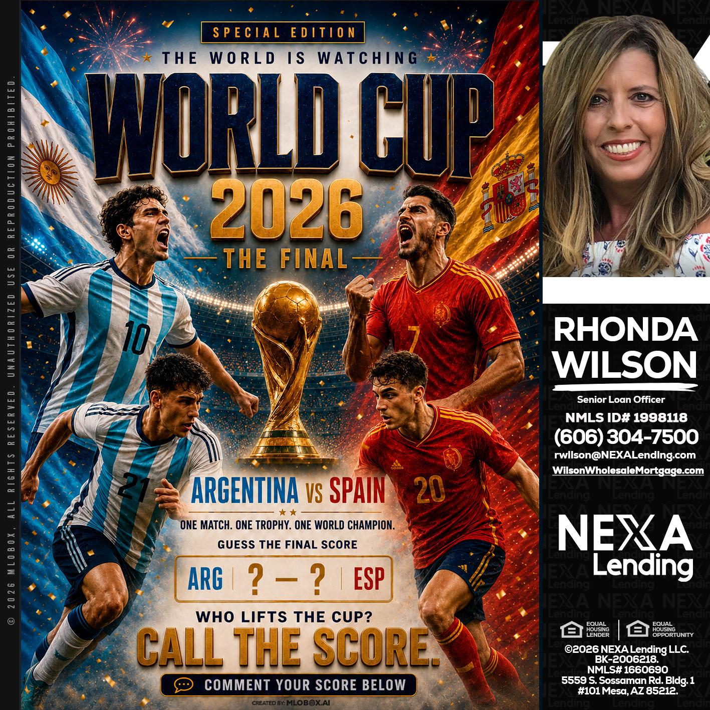 World Cup 2026 finals - Rhonda Wilson -Senior Loan Officer