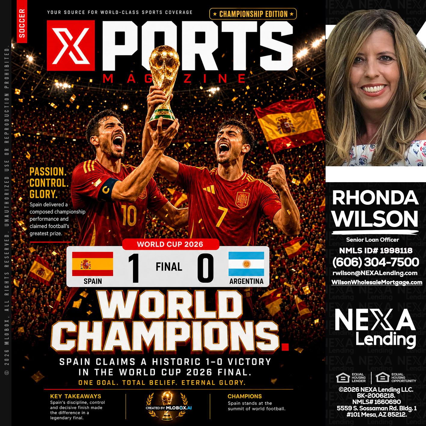 SPAIN CHAMPION - Rhonda Wilson -Senior Loan Officer