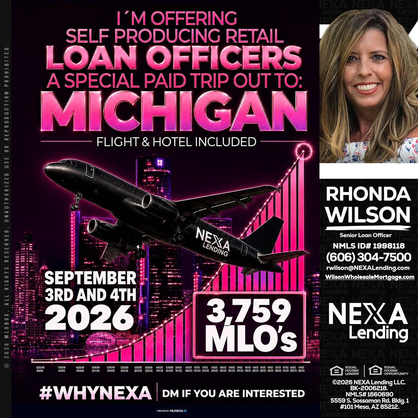 MICHIGAN TRIP - Rhonda Wilson -Senior Loan Officer