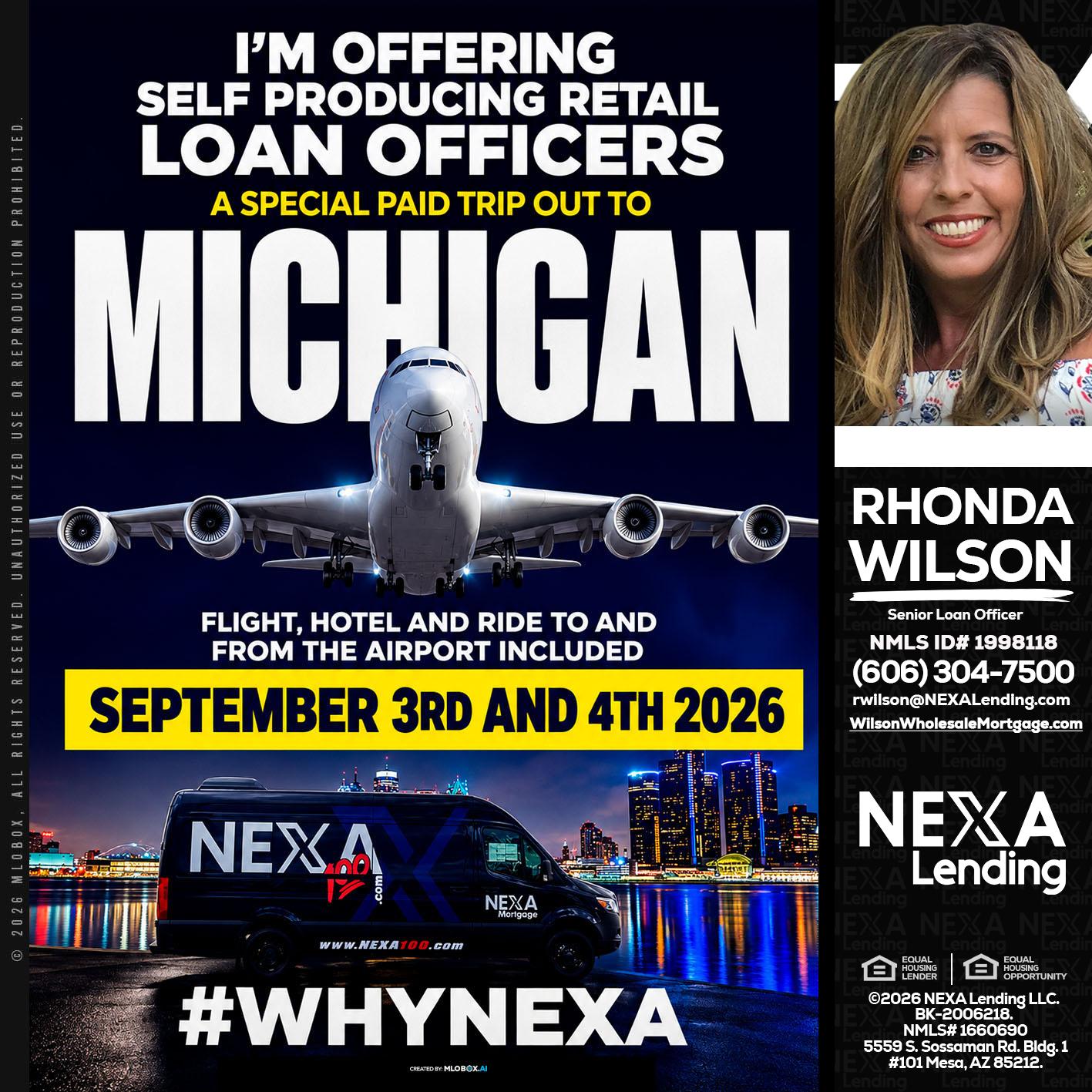 MICHIGAN - Rhonda Wilson -Senior Loan Officer