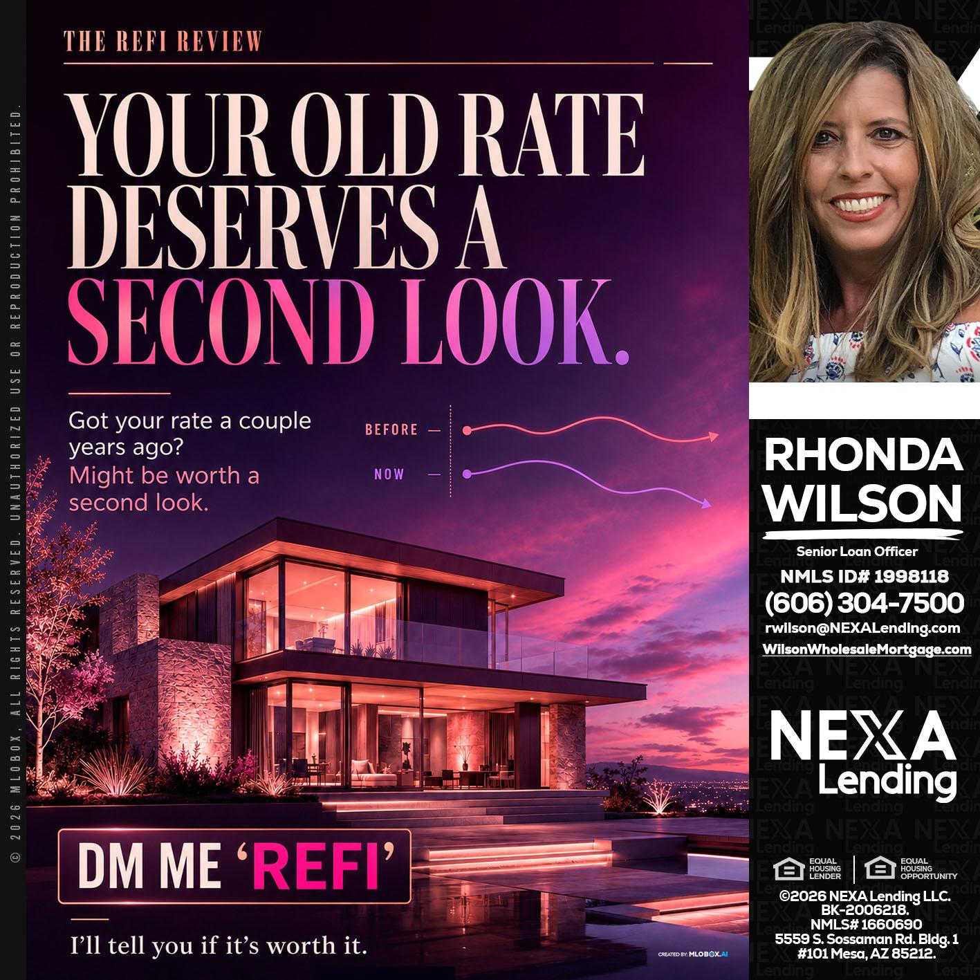 YOUR OLD - Rhonda Wilson -Senior Loan Officer