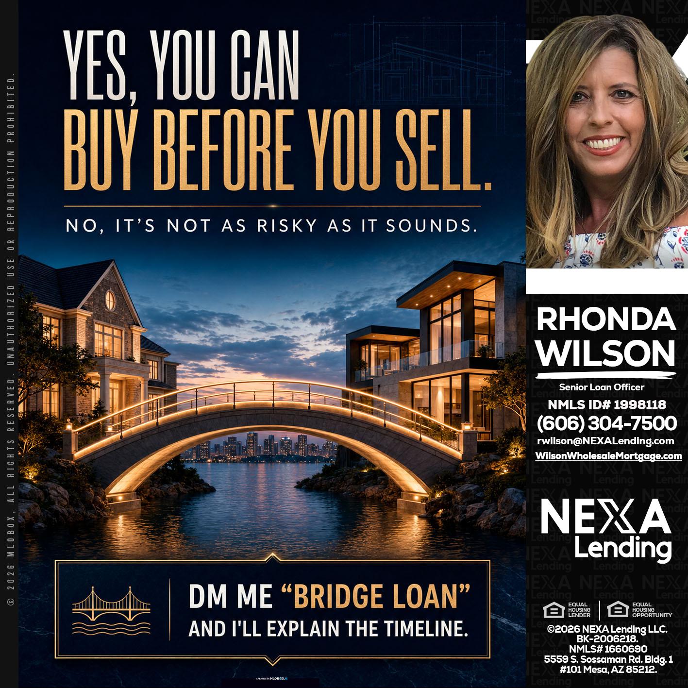 YES, YOU CAN - Rhonda Wilson -Senior Loan Officer