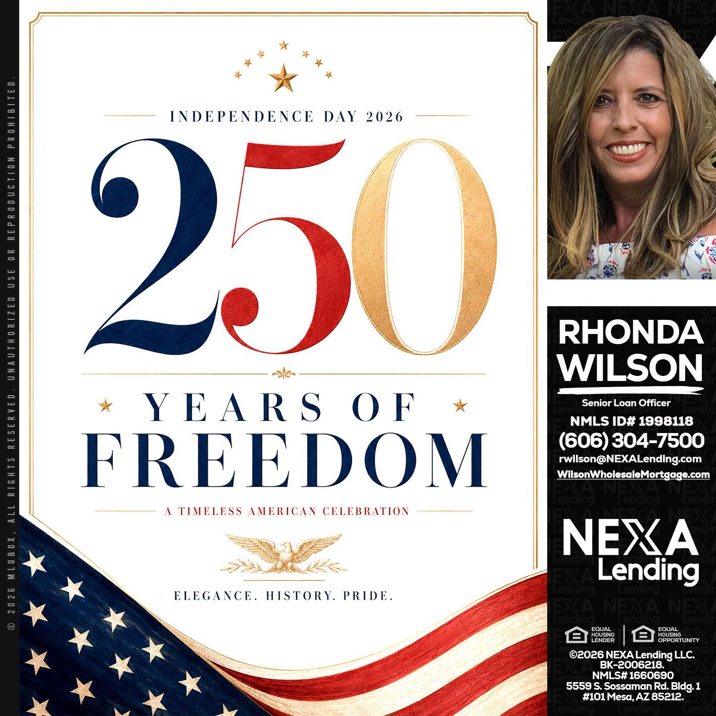 250 YEARS - Rhonda Wilson -Senior Loan Officer